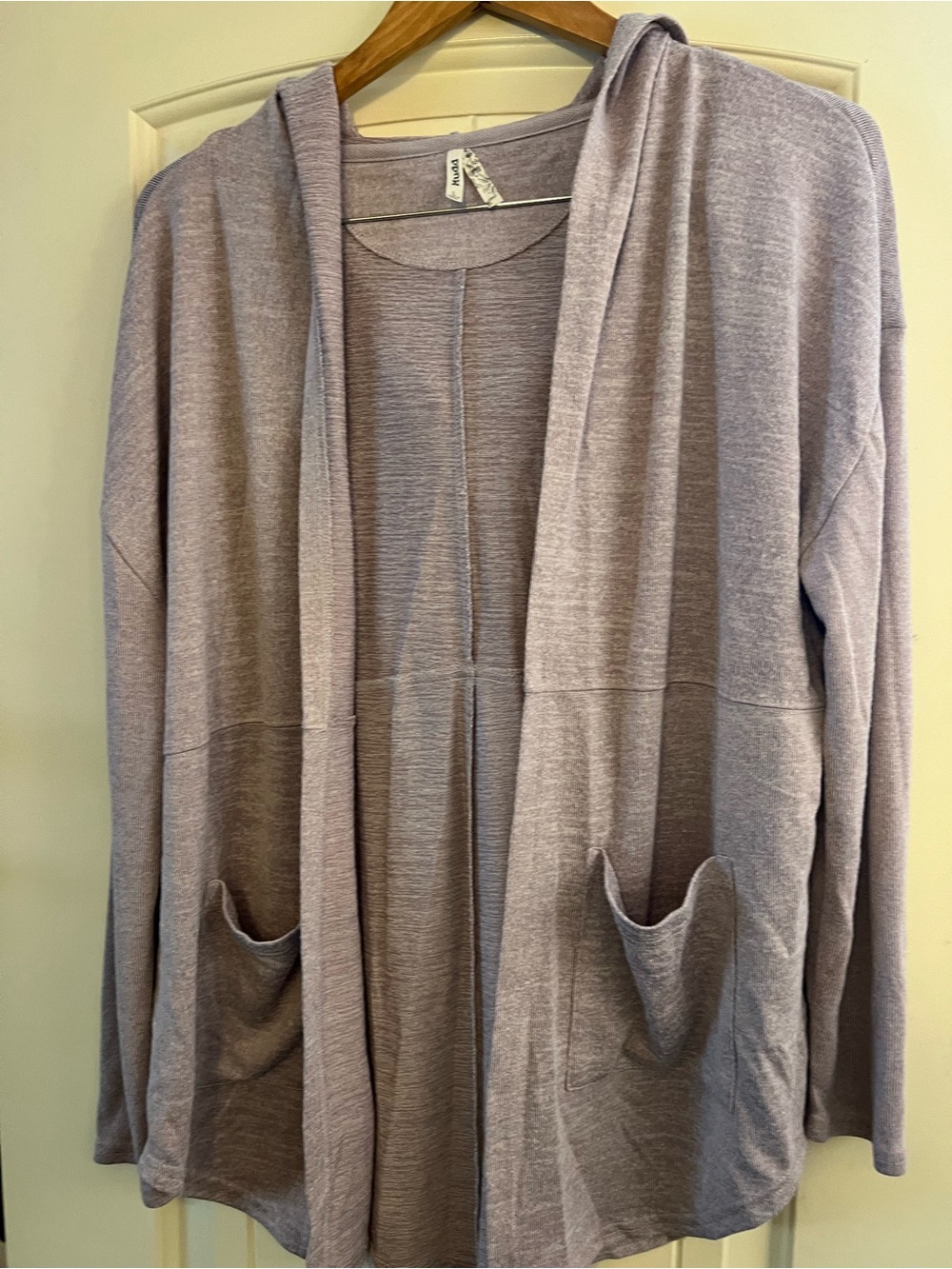 Mudd Lavender Hooded Open-Front Cardigan